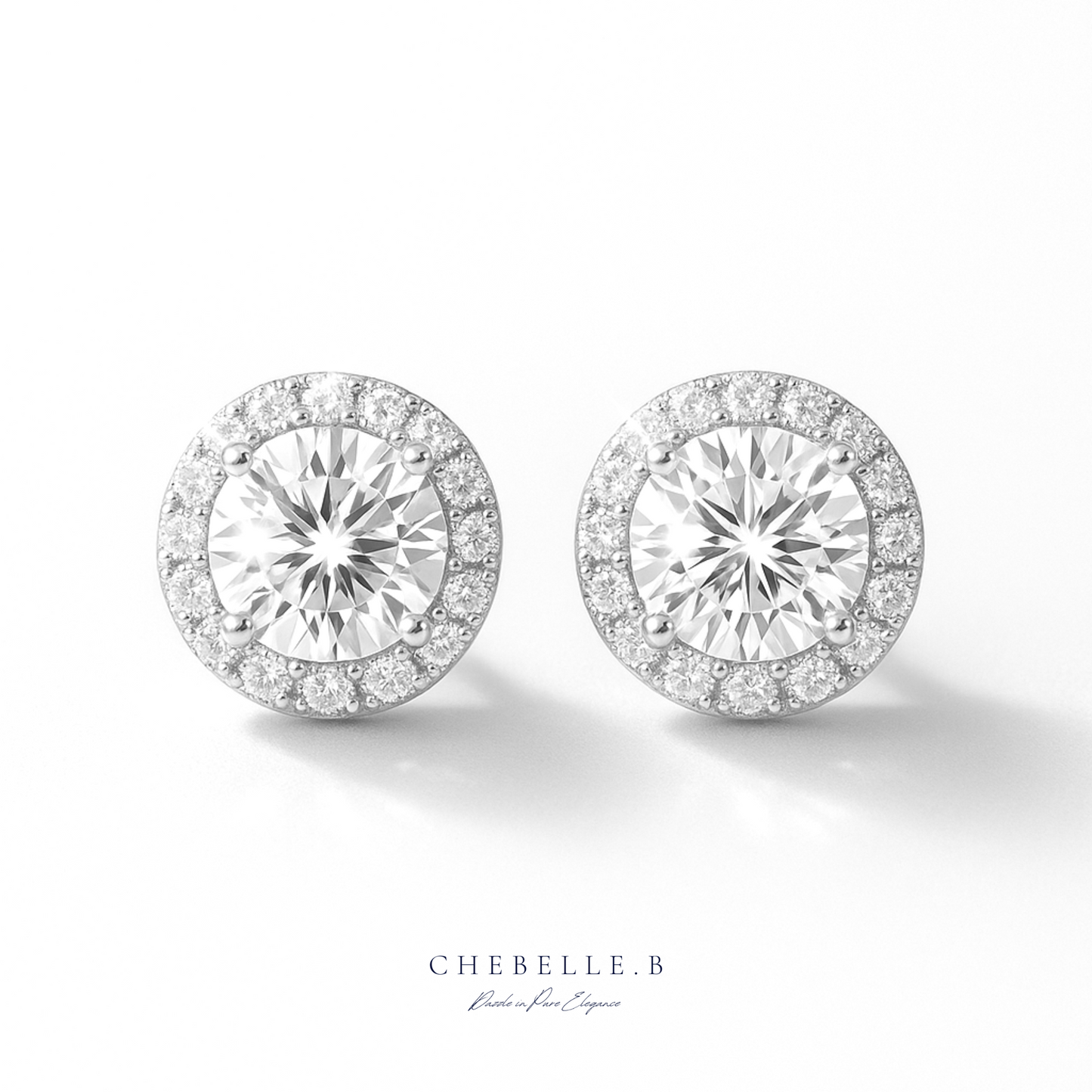 Infinite Sparkle 1.0ct Moissanite Halo Stud Earrings