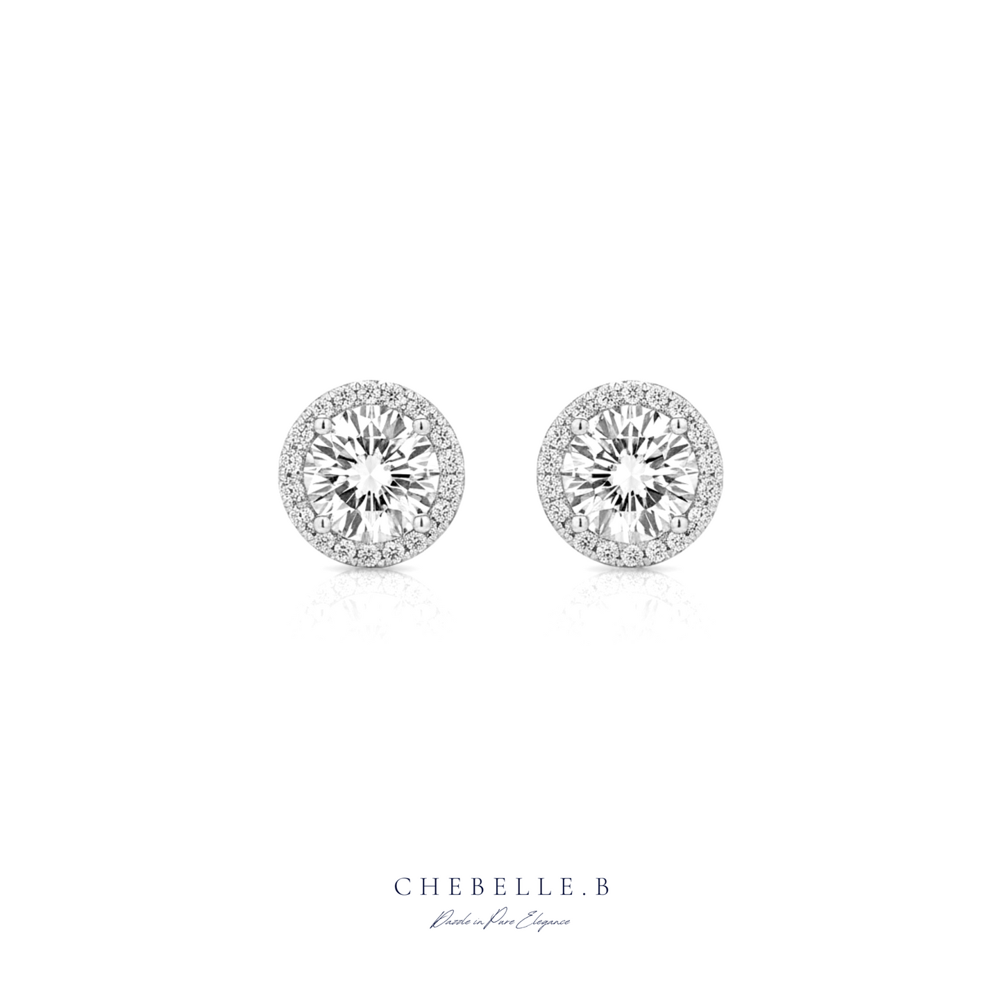 Infinite Sparkle 1.0ct Moissanite Halo Stud Earrings
