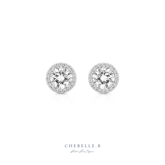Infinite Sparkle 1.0ct Moissanite Halo Stud Earrings