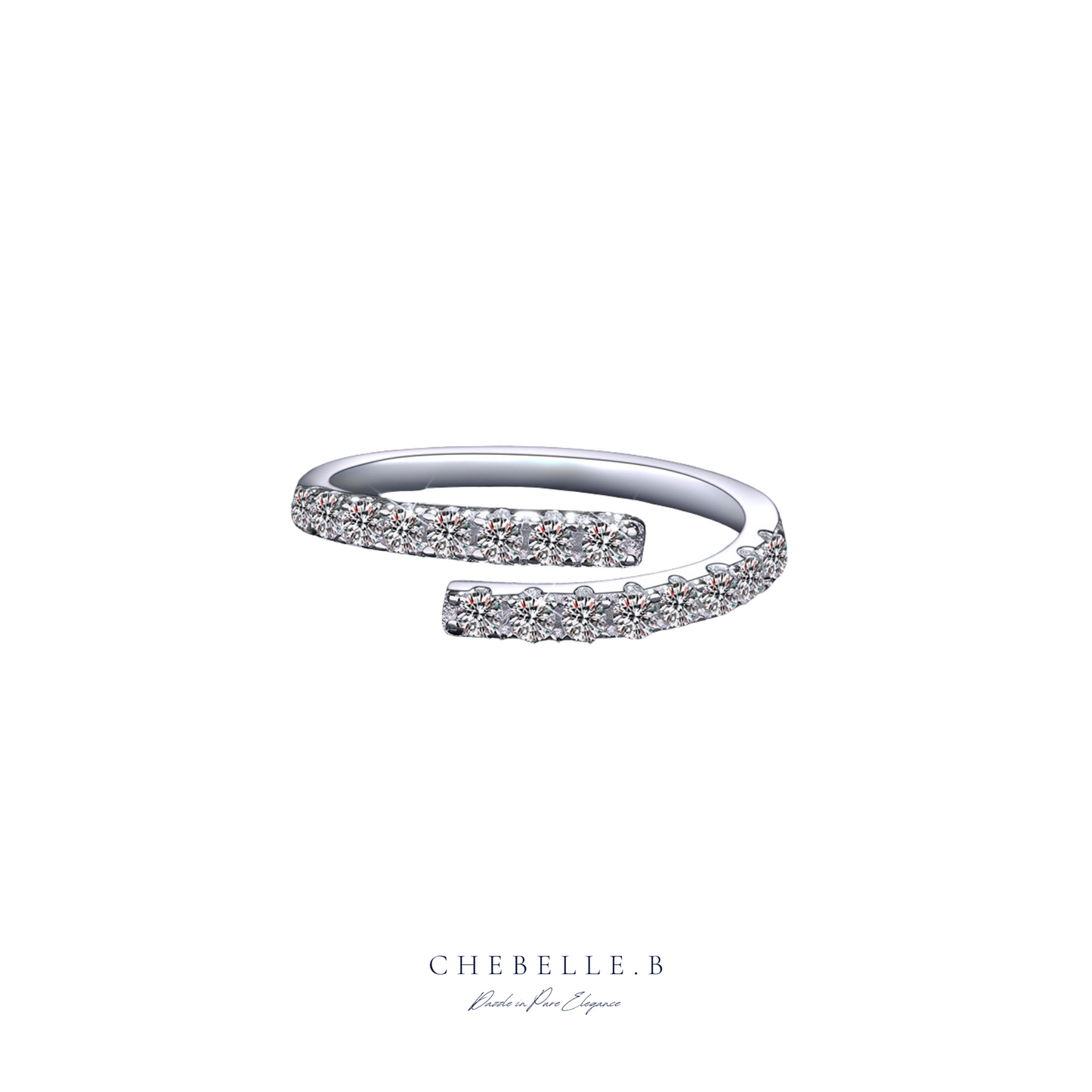 Pure Arc S925 Pavé-Set Moissanite Ring