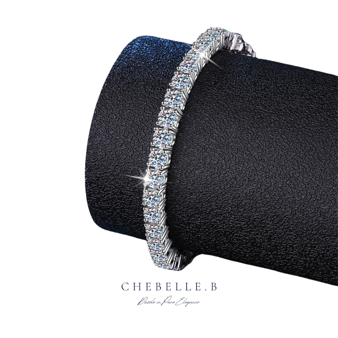 S925 Sterling Silver Moissanite Eternity Pave Bracelet