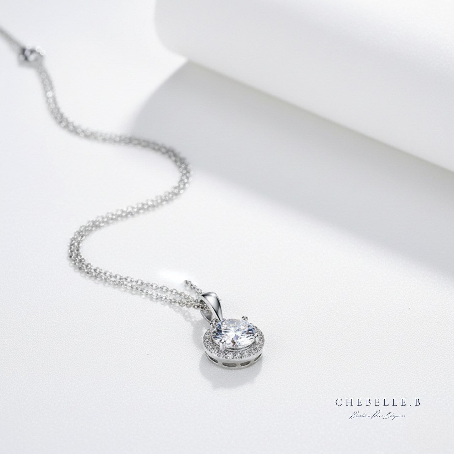 Halo de Lumière 1.0ct Moissanite Halo Pendant Necklace