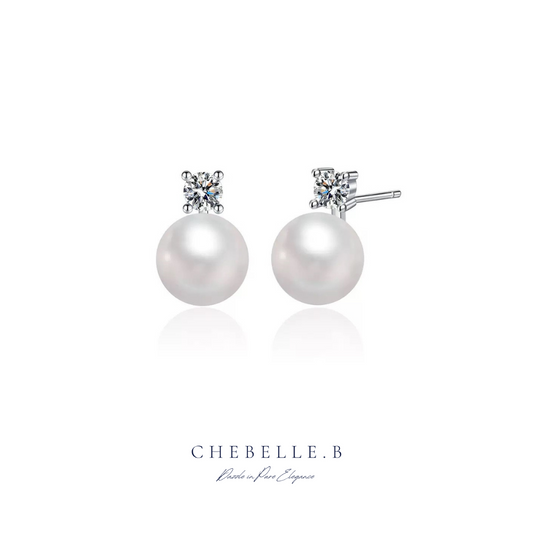 S925 Radiant Pearl Moissanite Drop Earrings