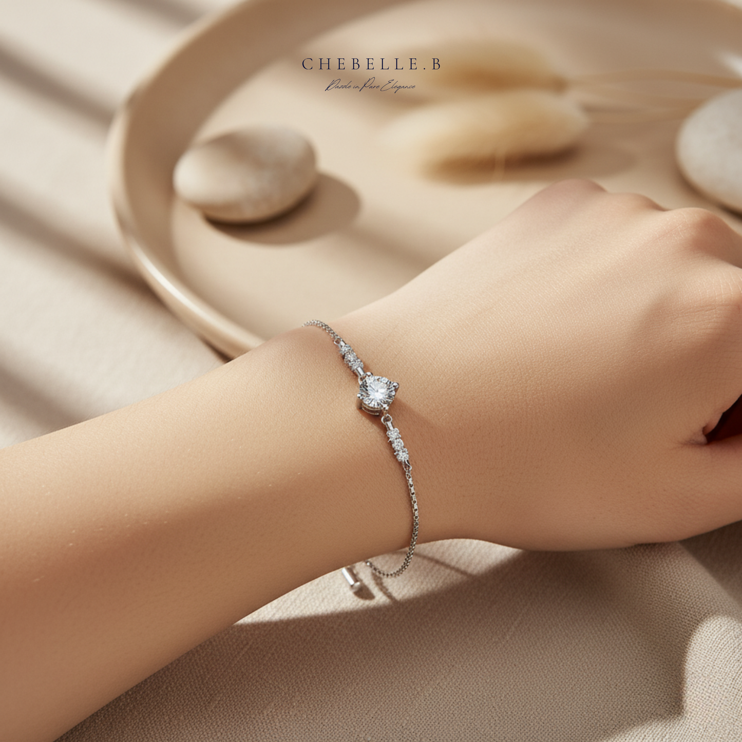 S925 Sterling Silver Dazzling Four-Prong 1-Carat Moissanite Bracelet