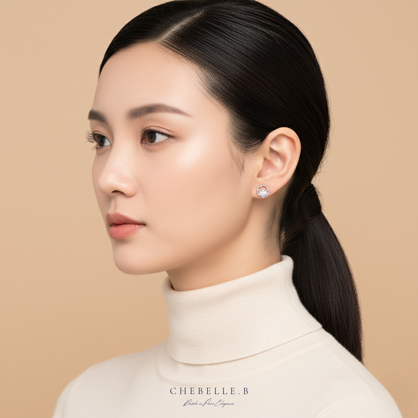 Mobius Minimalist 0.5ct Moissanite Earrings in S925 Sterling Silver