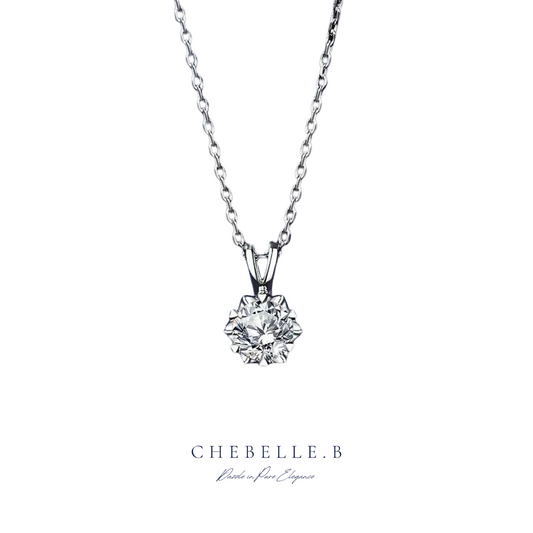Snowflake 1-Carat Moissanite V-Shaped Necklace in Silver Plated