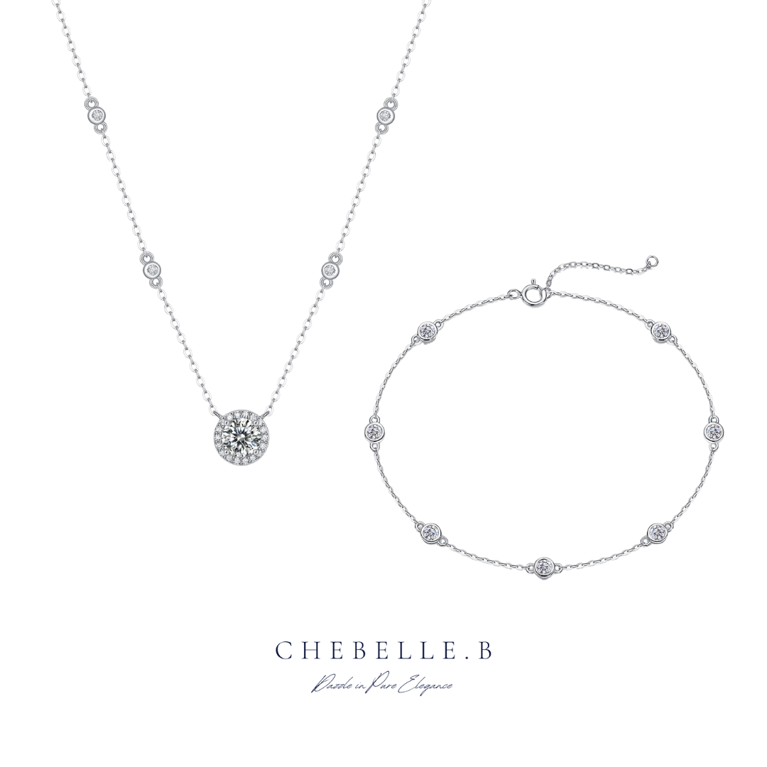 925 Sterling Silver Moissanite Meteorite Rain Set