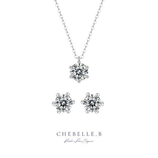 925 Sterling Silver Moissanite Sirius Set