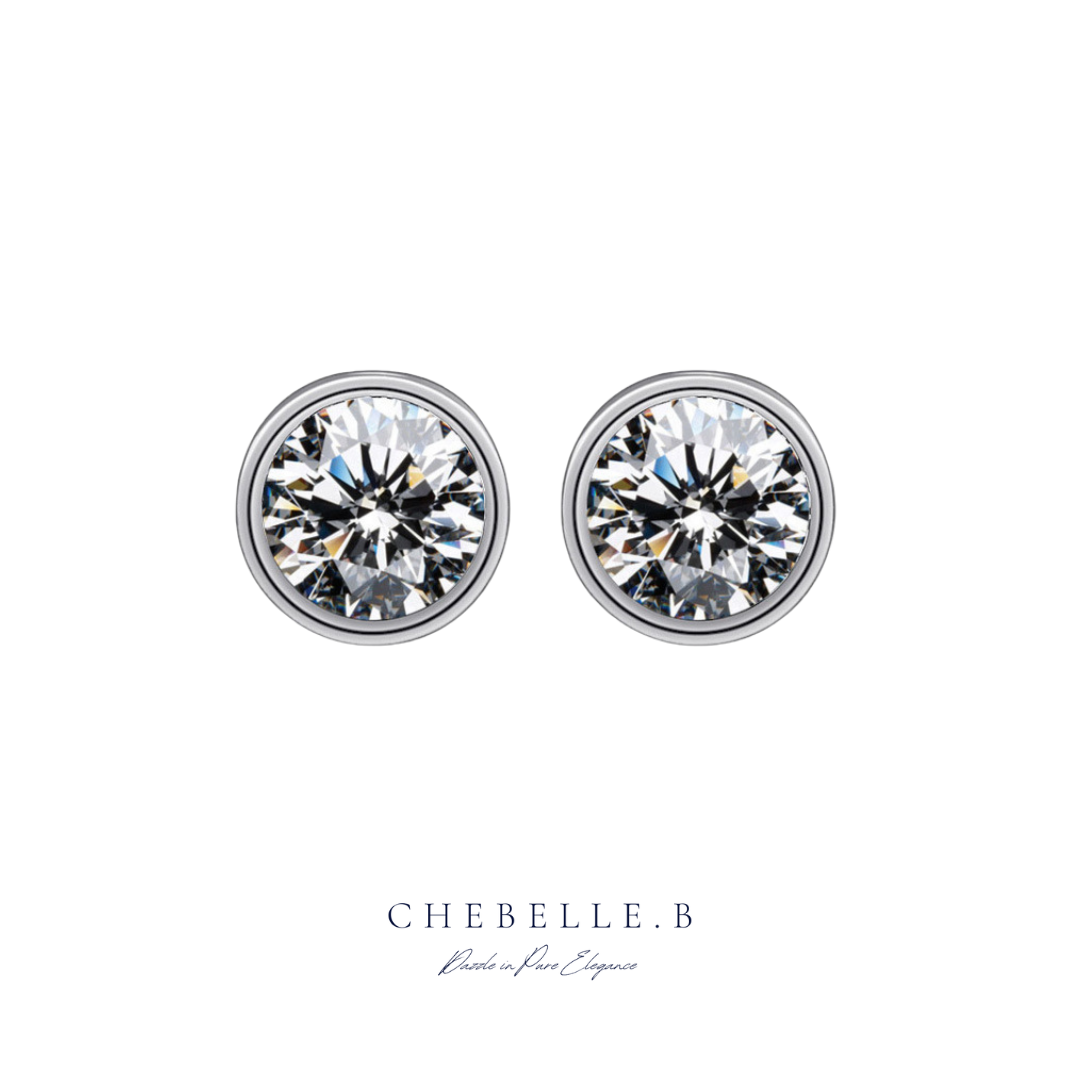 1-Carat Moissanite Bubble Stud Earrings in S925 Sterling Silver