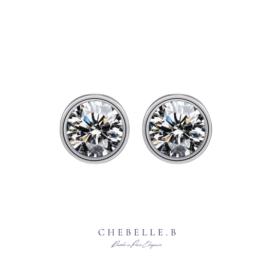 1-Carat Moissanite Bubble Stud Earrings in S925 Sterling Silver
