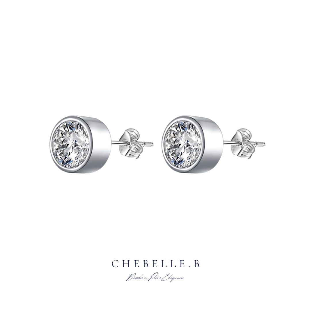 1-Carat Moissanite Bubble Stud Earrings in S925 Sterling Silver