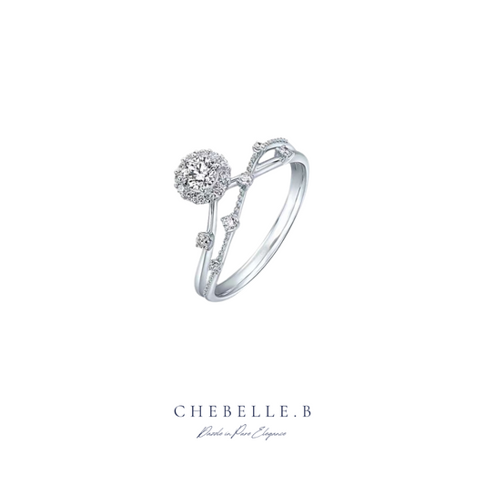 Galactic Halo 1-Carat Moissanite Sterling Silver Ring