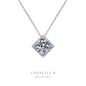 S925 Sterling Silver Minimalist Cube Moissanite Pendant Necklace