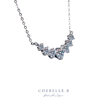 S925 Sterling Silver 7 Stars 5-Carat Moissanite Necklace