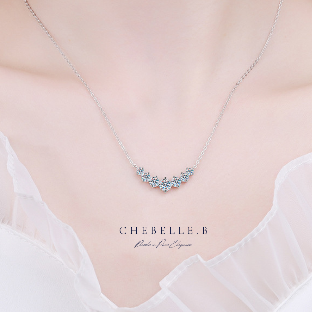 S925 Sterling Silver 7 Stars 5-Carat Moissanite Necklace
