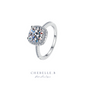 S925 Sterling Silver 1-Carat Moissanite Square Halo Ring