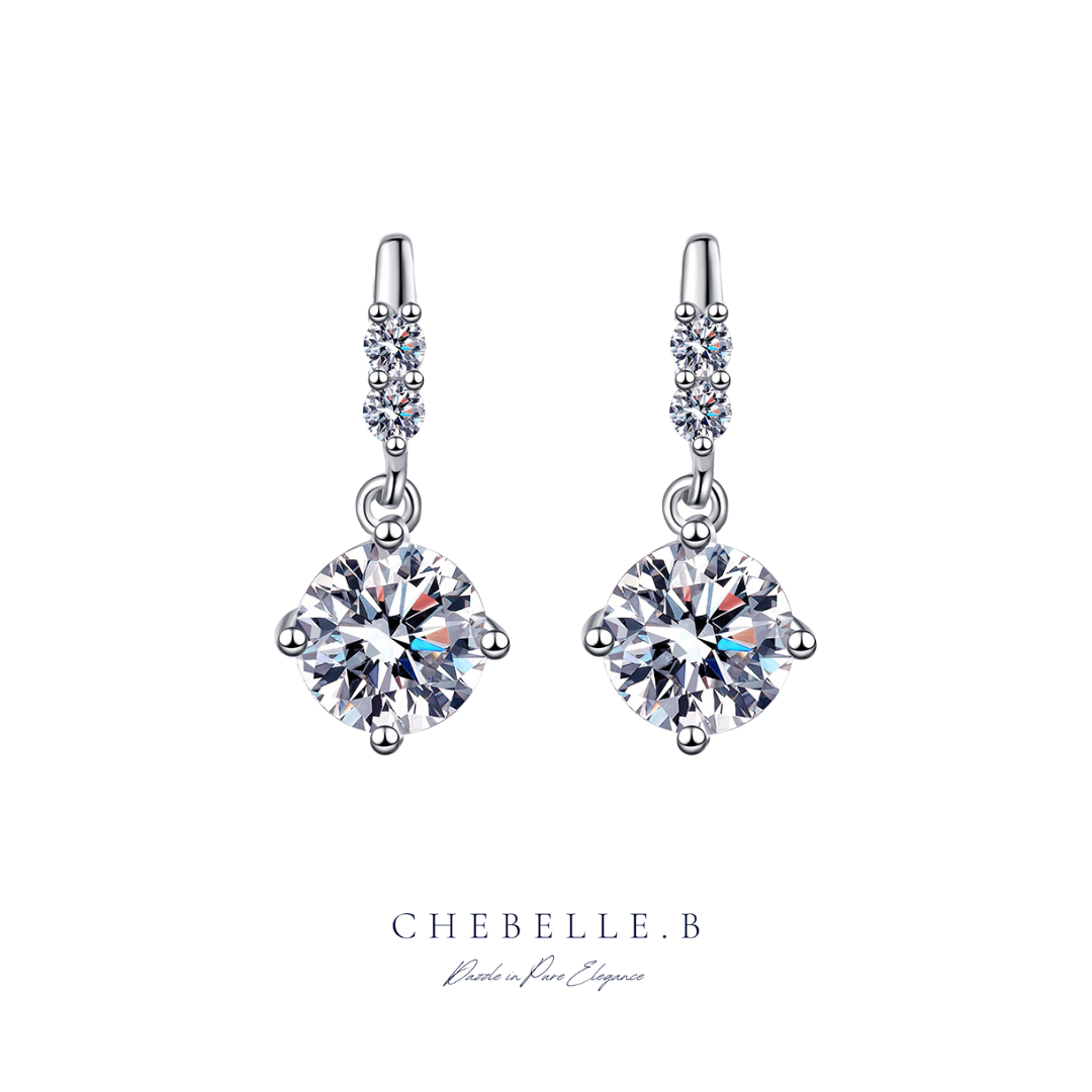 S925 Moissanite 1-Carat Tassel Dynamic Earrings