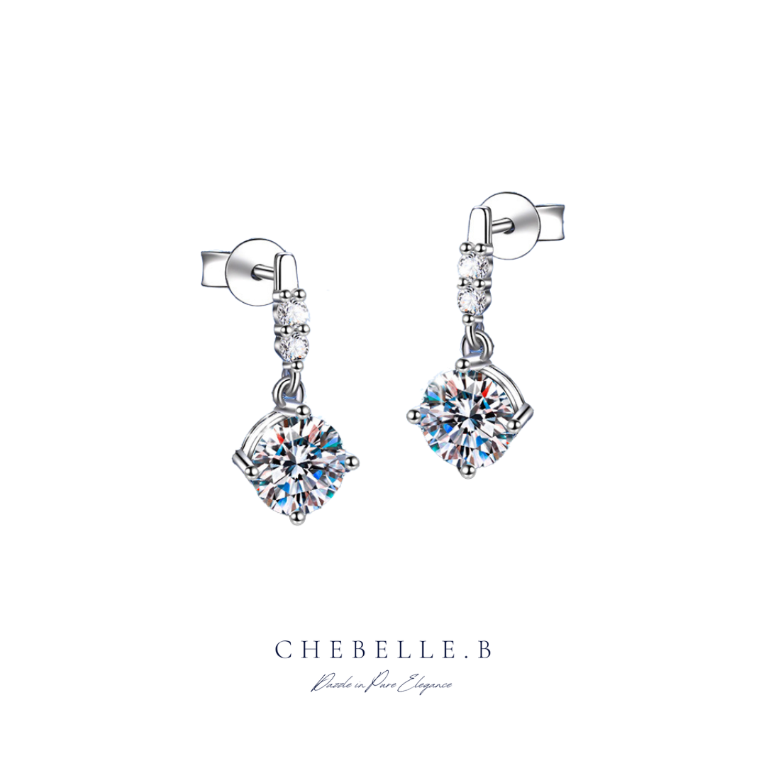 S925 Moissanite 1-Carat Tassel Dynamic Earrings