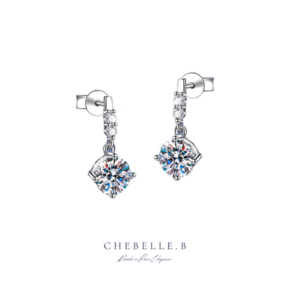 S925 Moissanite 1-Carat Tassel Dynamic Earrings