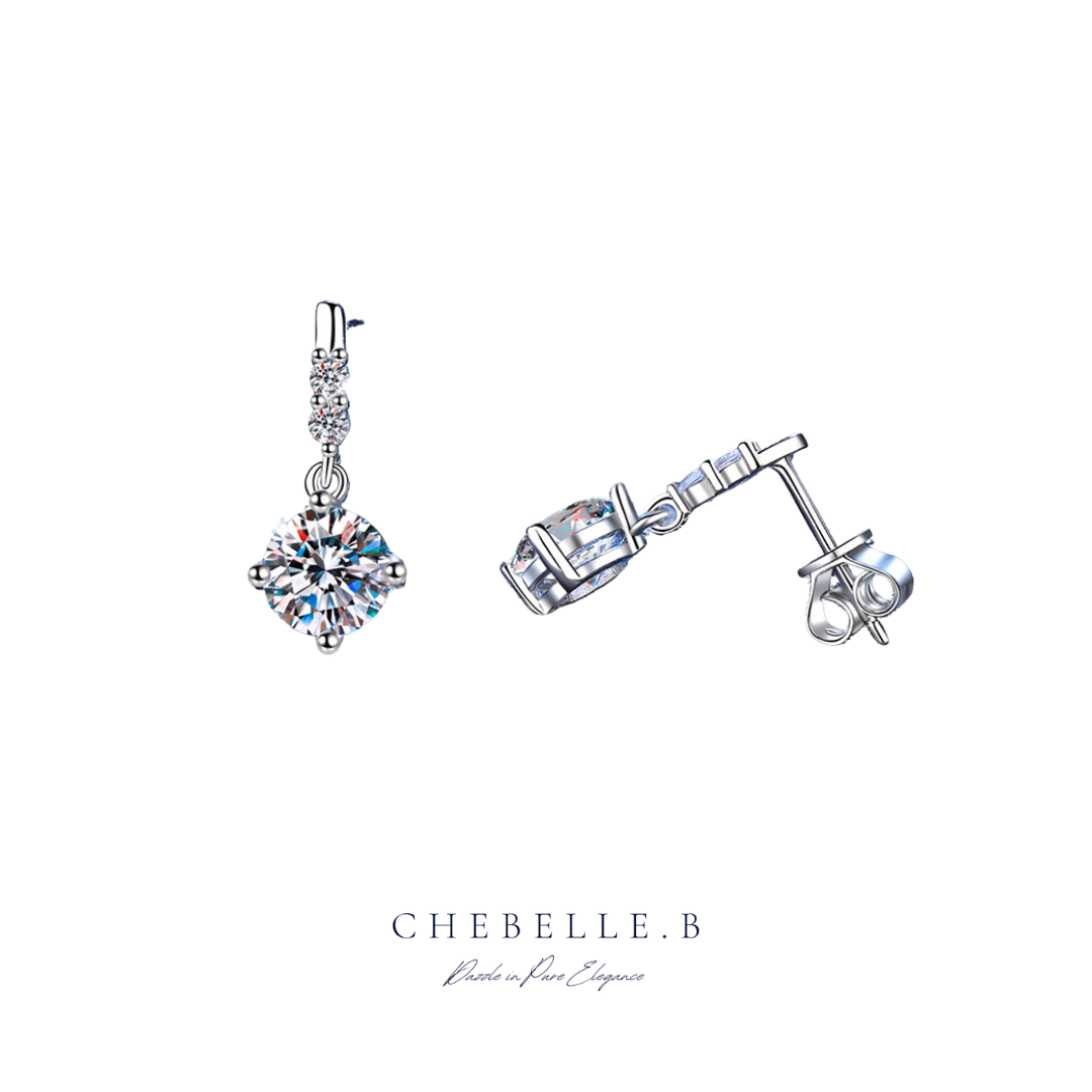S925 Moissanite 1-Carat Tassel Dynamic Earrings
