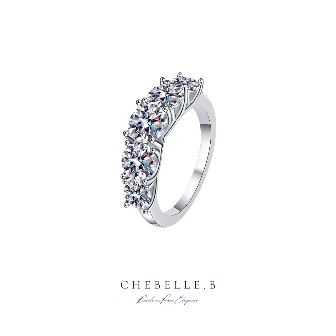 S925 Sterling Silver Heavenly Shine 3.6-Carat Moissanite Ring