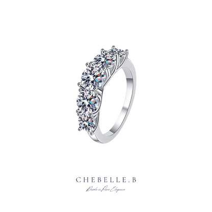 S925 Sterling Silver Heavenly Shine 3.6-Carat Moissanite Ring