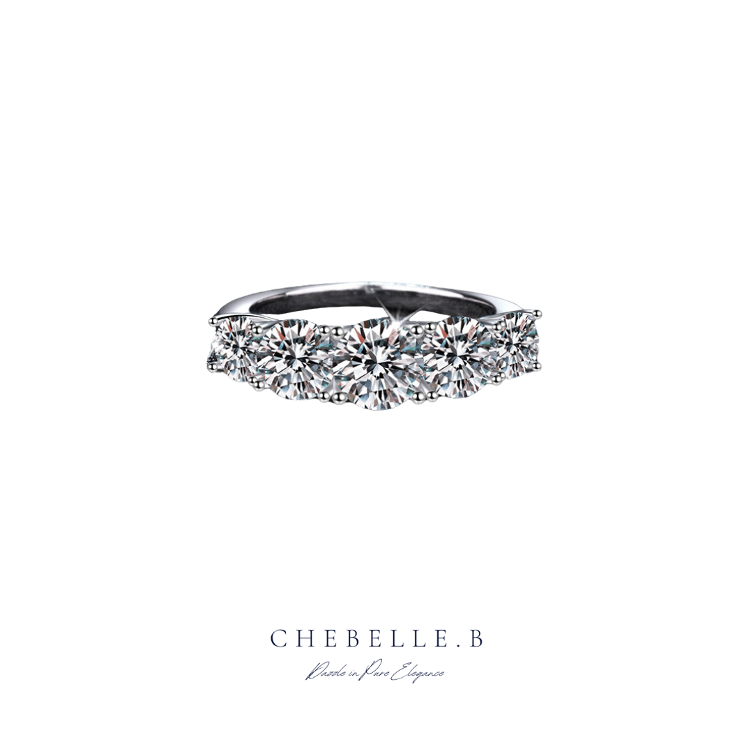 S925 Sterling Silver Heavenly Shine 3.6-Carat Moissanite Ring