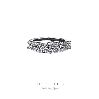 S925 Sterling Silver Heavenly Shine 3.6-Carat Moissanite Ring