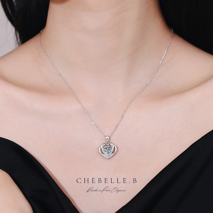 S925 Sterling Silver Hearts in Harmony 1-Carat Moissanite Necklace