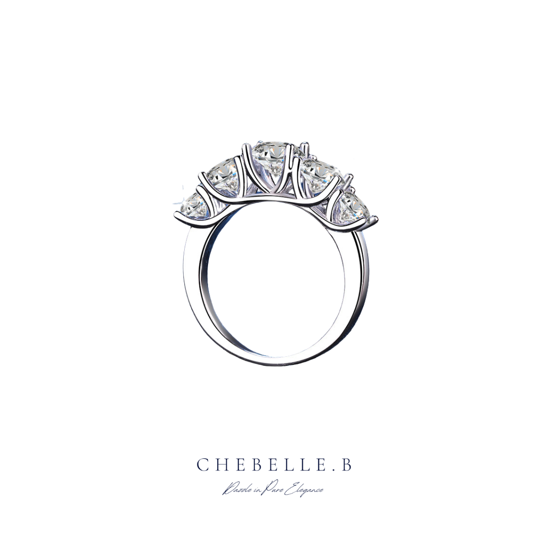 S925 Sterling Silver Heavenly Shine 3.6-Carat Moissanite Ring