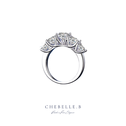 S925 Sterling Silver Heavenly Shine 3.6-Carat Moissanite Ring
