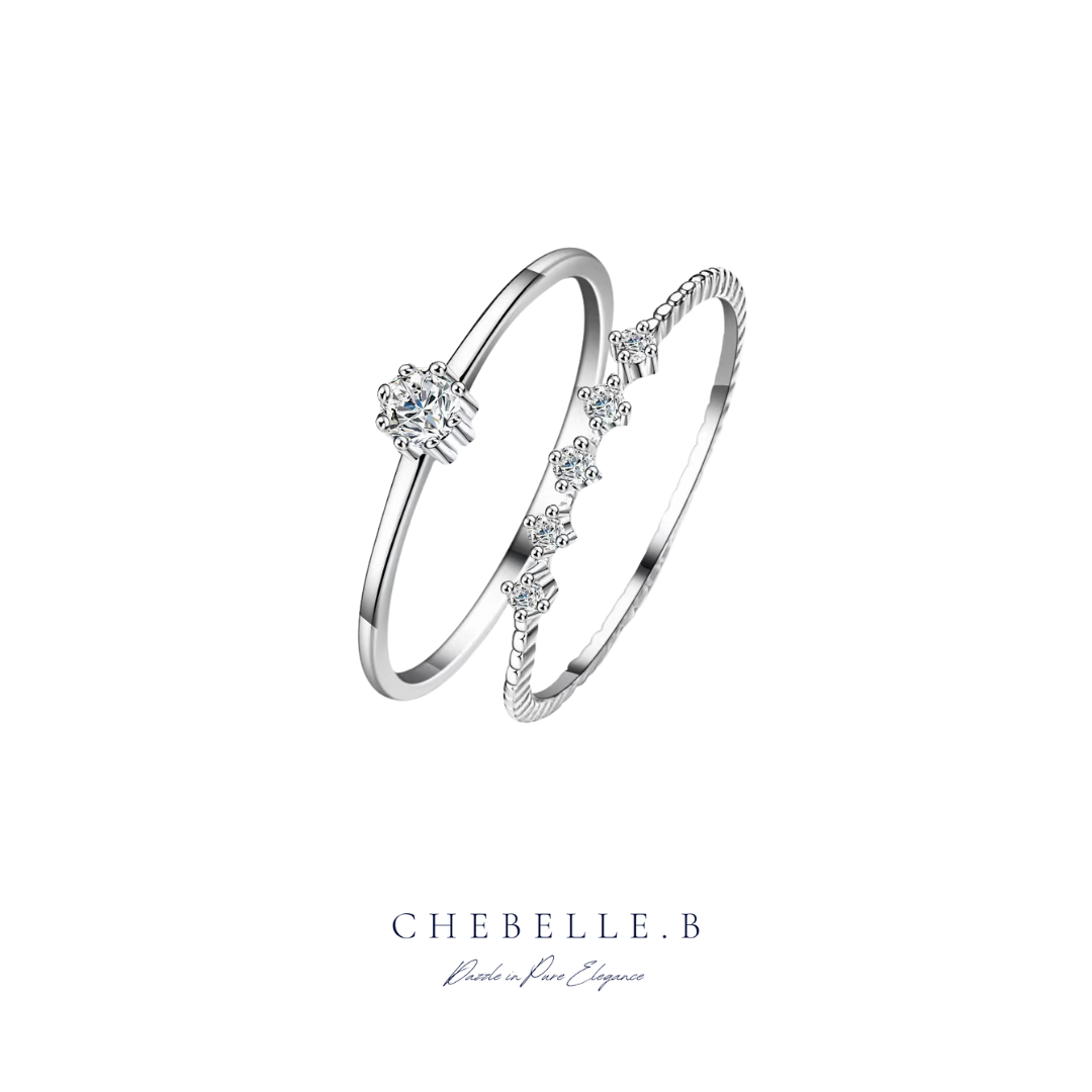 S925 Sterling Silver Intertwined Moissanite Double-Band Ring