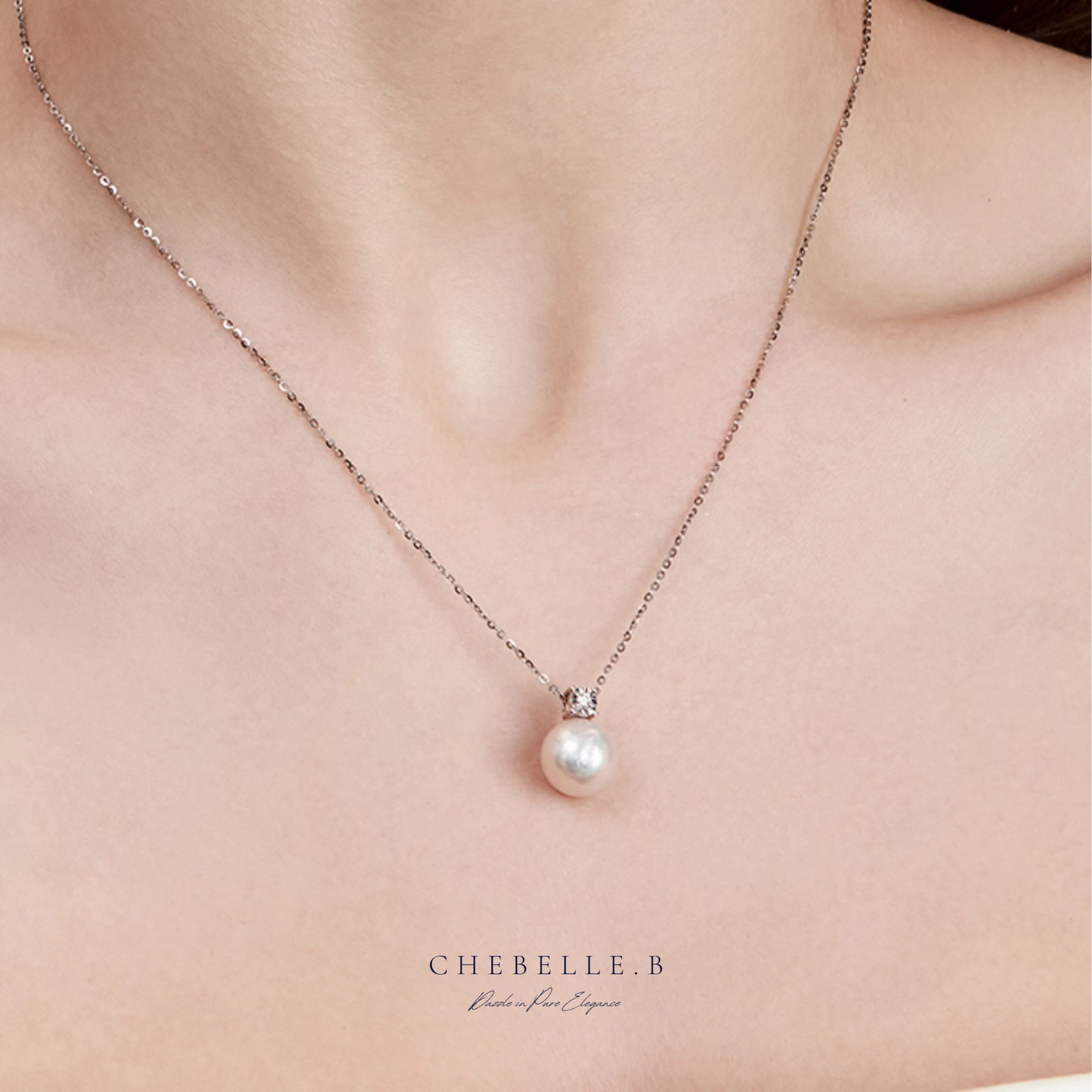 Perle Étoilée | Freshwater Pearl & 0.3-Carat Moissanite Necklace