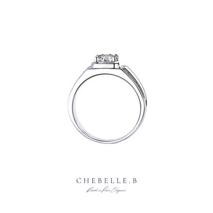 S925 Sterling Silver Vintage 1-Carat Moissanite Men's Ring
