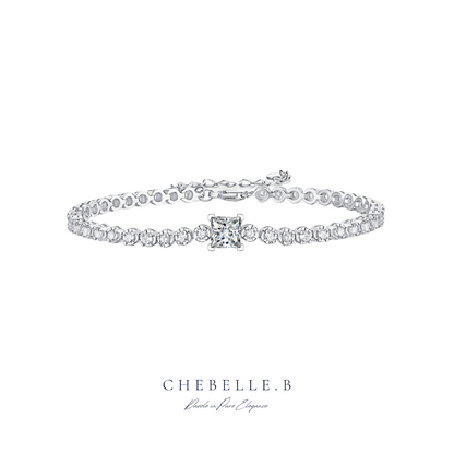 S925 Sterling Silver 1-Carat Moissanite Cubic Bracelet
