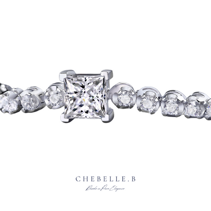 S925 Sterling Silver 1-Carat Moissanite Cubic Bracelet