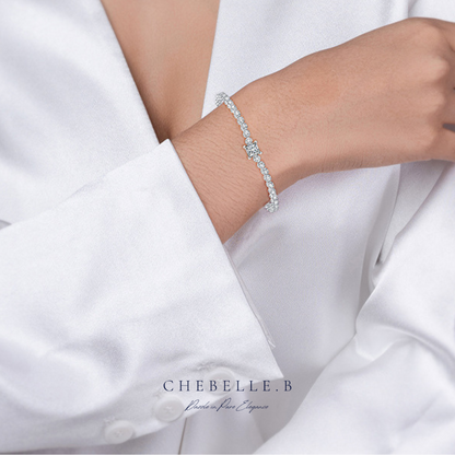 S925 Sterling Silver 1-Carat Moissanite Cubic Bracelet