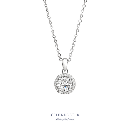 Halo de Lumière 1.0ct Moissanite Halo Pendant Necklace