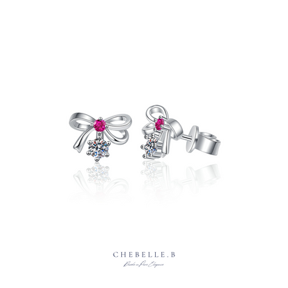 Ribbon of Love Moissanite Earrings