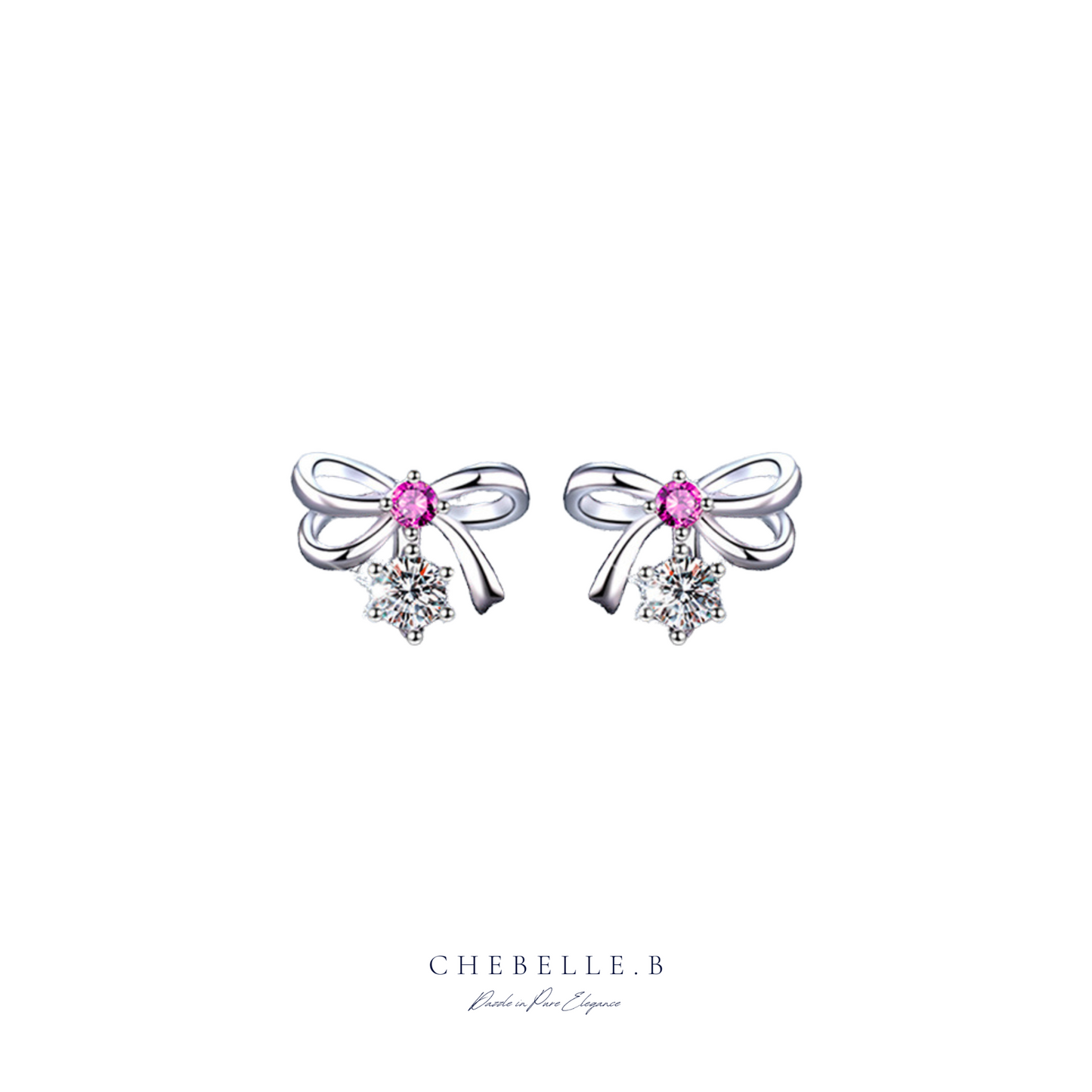 Ribbon of Love Moissanite Earrings