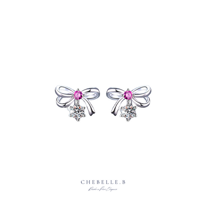 Ribbon of Love Moissanite Earrings