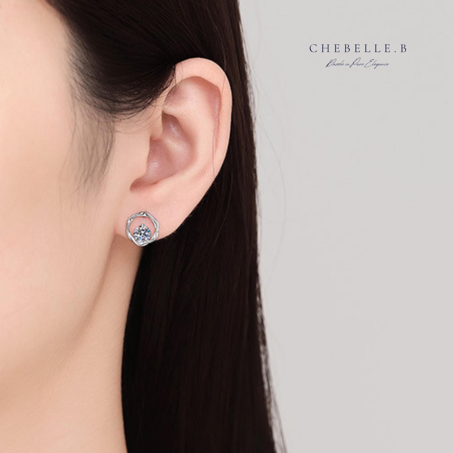 Mobius Minimalist 0.5ct Moissanite Earrings in S925 Sterling Silver