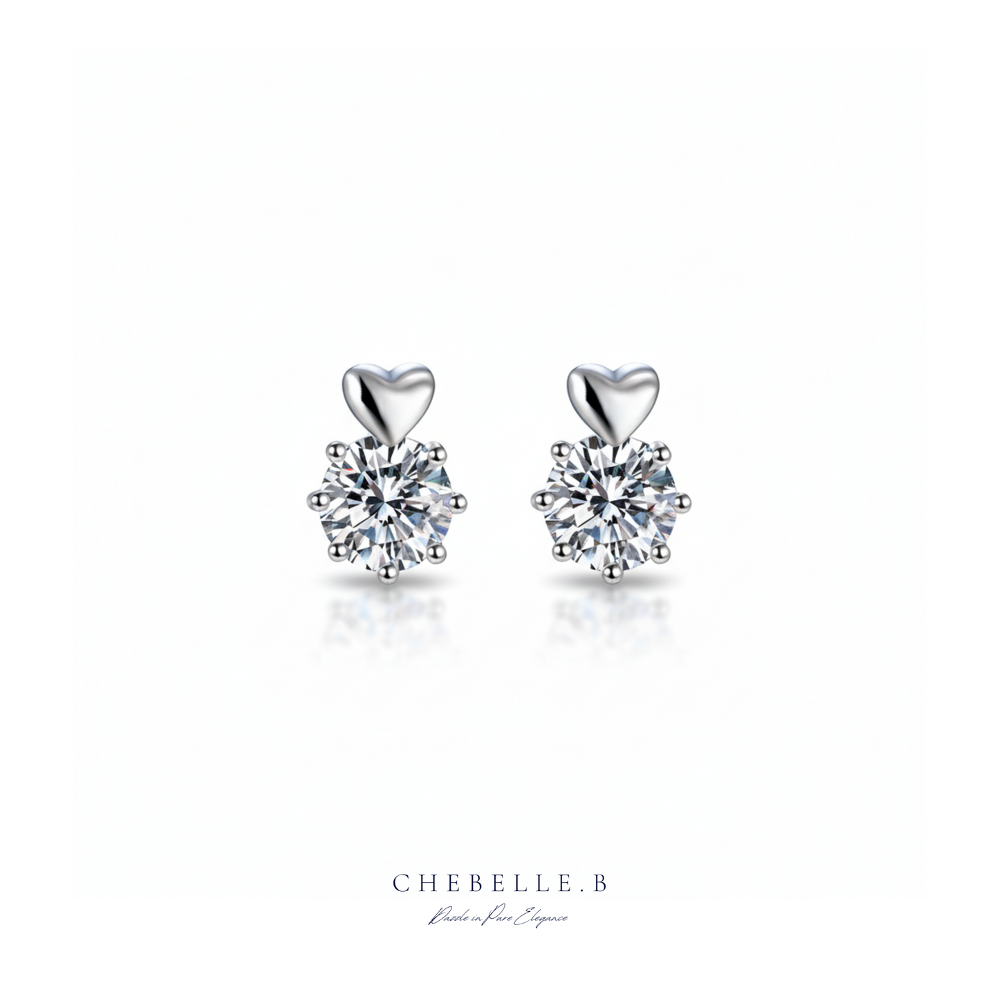 Cœur Brillant | 0.5ct Moissanite Heart Stud Earrings