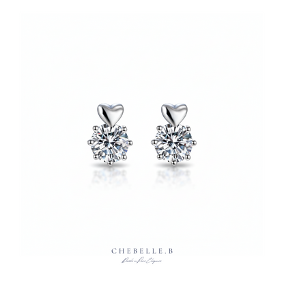 Cœur Brillant | 0.5ct Moissanite Heart Stud Earrings