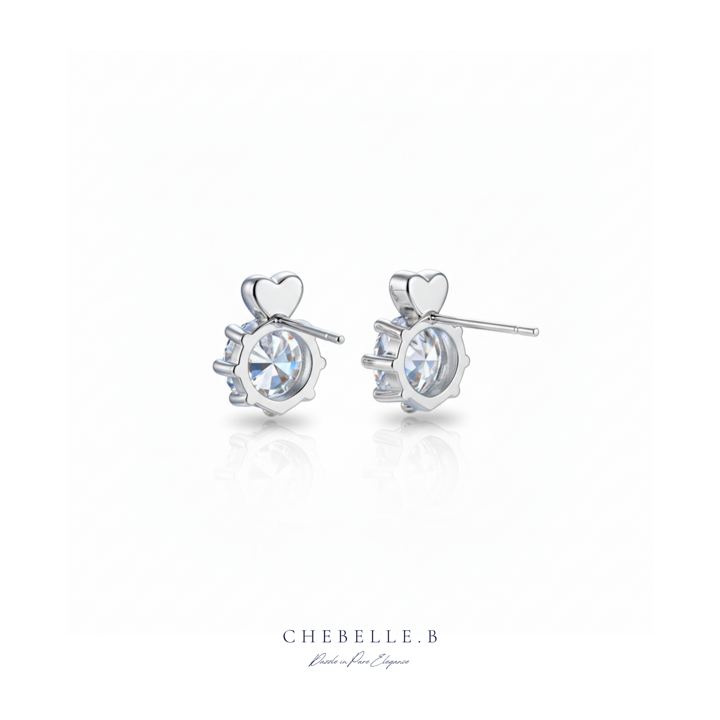 Cœur Brillant | 0.5ct Moissanite Heart Stud Earrings