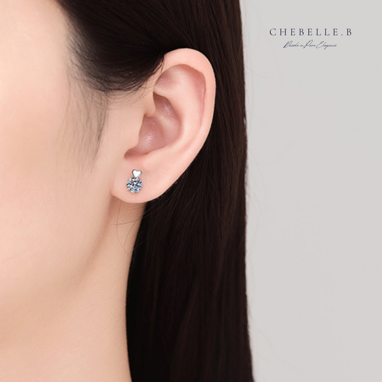 Cœur Brillant | 0.5ct Moissanite Heart Stud Earrings