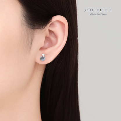 Cœur Brillant | 0.5ct Moissanite Heart Stud Earrings