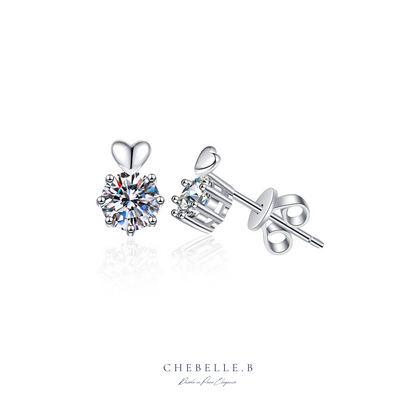 Cœur Brillant | 0.5ct Moissanite Heart Stud Earrings