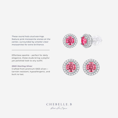 925 Silver Pink Moissanite Love Story Jewelry Set