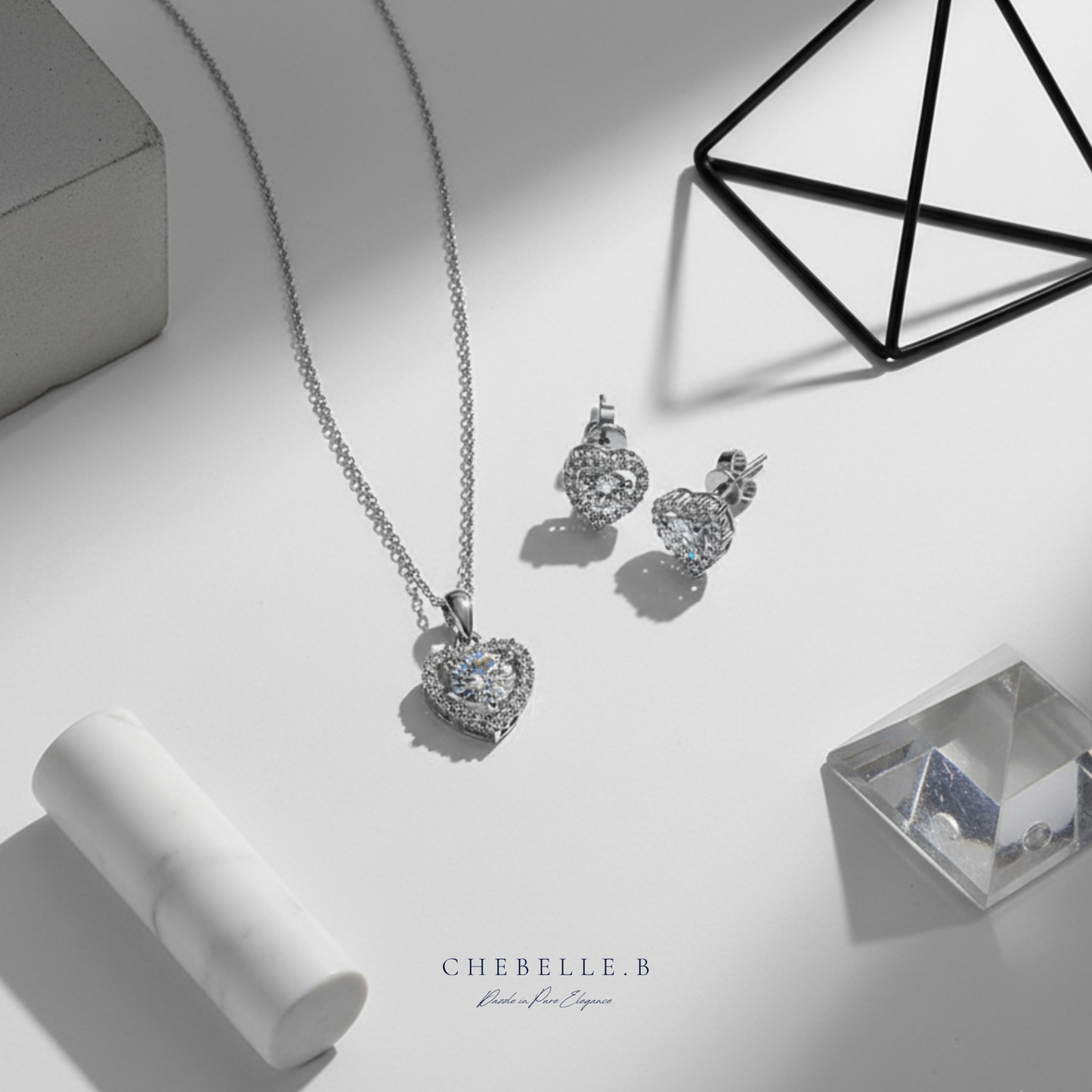 Cœur de Lumière 1.0ct Moissanite Heart Halo Pendant Necklace